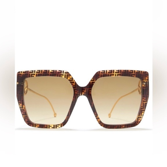 Fendi Butterfly FF Logo Oversized Tortoiseshell FF0410S Sunglasses - Picture 1 of 17